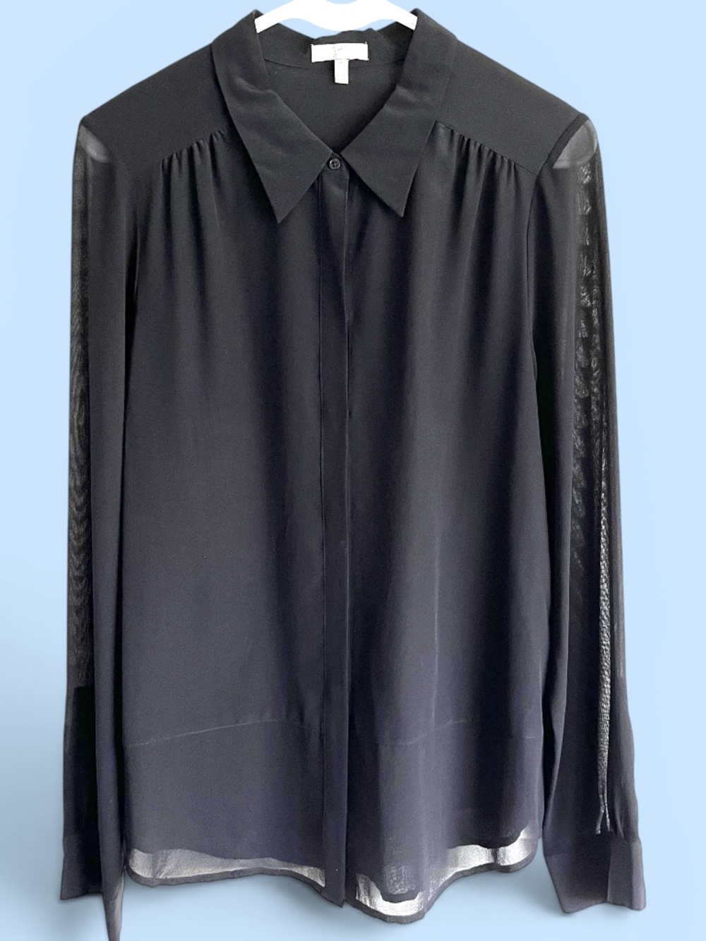 Joie Black Silk Flowy Blouse Size Medium - Picture 8 of 8